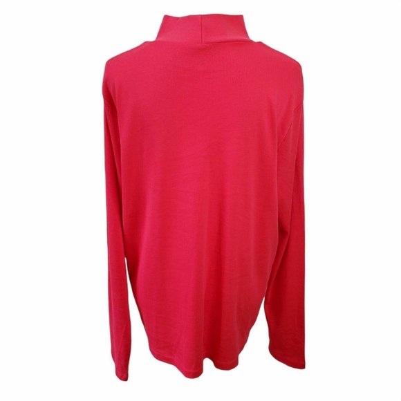 Kim Rogers Womens Top Sz XXL Red Mock Turtleneck - Picture 2 of 7